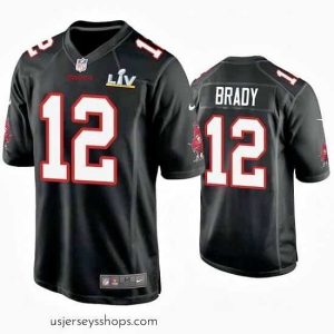 Glamorous Tom Brady Buccaneers Black Super Bowl Lv Game Fashion Jersey