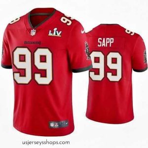 Stellar Warren Sapp Buccaneers Red Super Bowl Lv Vapor Limited Jersey