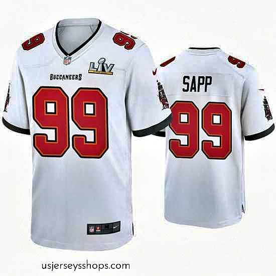 Stunning Warren Sapp Buccaneers White Super Bowl Lv Game Jersey