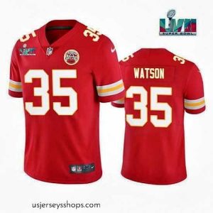 Magnificent Toddler Kansas City Chiefs 35 Jaylen Watson Red Super Bowl LVII Patch Vapor Untouchable Limited Stitched Jersey