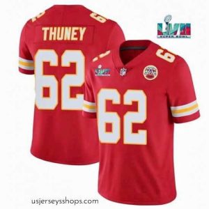 Enchanting Toddler Kansas City Chiefs 62 Joe Thuney Red Super Bowl LVII Patch Vapor Untouchable Limited Stitched Jersey