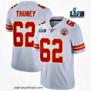 Alluring Toddler Kansas City Chiefs 62 Joe Thuney White Super Bowl LVII Patch Vapor Untouchable Limited Stitched Jersey