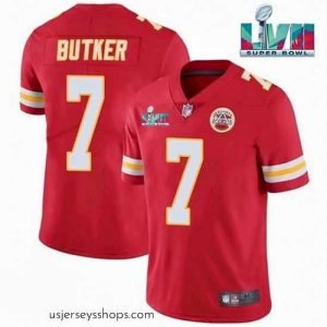 Exquisite Toddler Kansas City Chiefs 7 Harrison Butker Red Super Bowl LVII Patch Vapor Untouchable Limited Stitched Jersey