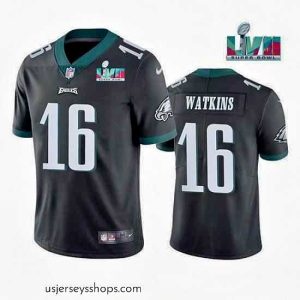 Sensational Toddler Philadelphia Eagles 16 Quez Watkins Black Super Bowl LVII Vapor Untouchable Limited Stitched Jersey