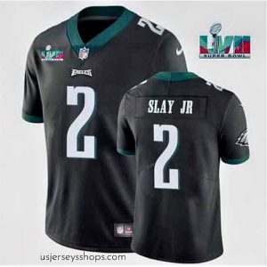Captivating Toddler Philadelphia Eagles 2 Darius Slay JR Black Super Bowl LVII Patch Vapor Untouchable Limited Stitched Jersey