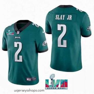 Exquisite Toddler Philadelphia Eagles 2 Darius Slay JR Green Super Bowl LVII Patch Vapor Untouchable Limited Stitched Jersey
