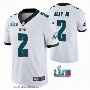 Exquisite Toddler Philadelphia Eagles 2 Darius Slay JR White Super Bowl LVII Patch Vapor Untouchable Limited Stitched Jersey