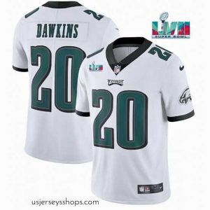 Stunning Toddler Philadelphia Eagles 20 Brian Dawkins White Super Bowl LVII Patch Vapor Untouchable Limited Stitched Jersey