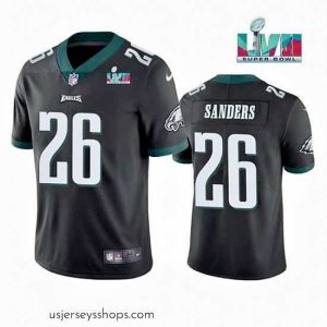 Enchanting Toddler Philadelphia Eagles 26 Miles Sanders Black Super Bowl LVII Patch Vapor Untouchable Limited Stitched Jersey