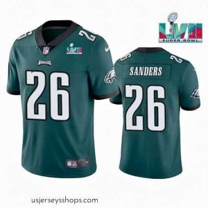 Magnificent Toddler Philadelphia Eagles 26 Miles Sanders Green Super Bowl LVII Patch Vapor Untouchable Limited Stitched Jersey