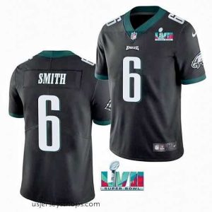Sensational Toddler Philadelphia Eagles 6 DeVonta Smith Black Super Bowl LVII Patch Vapor Untouchable Limited Stitched Jersey