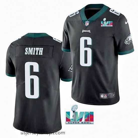 Sensational Toddler Philadelphia Eagles 6 DeVonta Smith Black Super Bowl LVII Patch Vapor Untouchable Limited Stitched Jersey