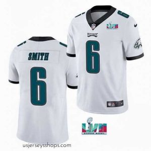 Sensational Toddler Philadelphia Eagles 6 DeVonta Smith White Super Bowl LVII Patch Vapor Untouchable Limited Stitched Jersey