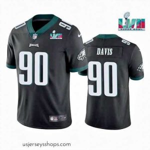 Glamorous Toddler Philadelphia Eagles 90 Jordan Davis Black Super Bowl LVII Vapor Untouchable Limited Stitched Jersey