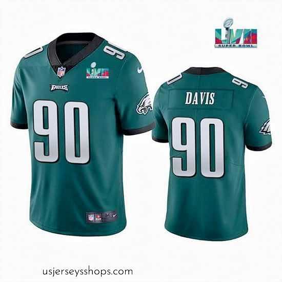 Exquisite Toddler Philadelphia Eagles 90 Jordan Davis Green Super Bowl LVII Patch Vapor Untouchable Limited Stitched Jersey