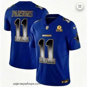 Alluring Men's Cowboys Parsons Arch Smoke Vapor Jersey All Stitched