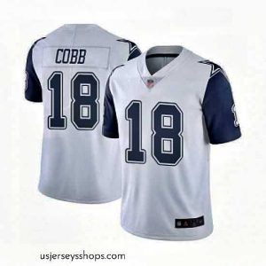 Breathtaking Mens Dallas Cowboys 18 Randall Cobb Limited White Rush Vapor Untouchable Football Jersey