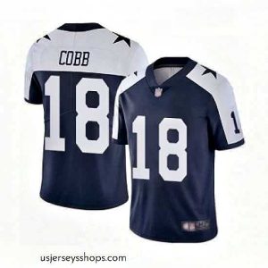 Alluring Mens Dallas Cowboys 18 Randall Cobb Navy Blue Throwback Alternate Vapor Untouchable Limited Player Football Jersey