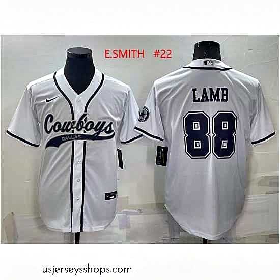 Captivating Men's Dallas Cowboys #22 Emmitt Smith White Stitched Cool Base Nike Baseball Jersey