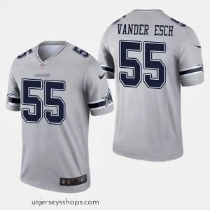 Glamorous Mens Dallas Cowboys 55 Leighton Vander Esch Inverted Legend Gray Jersey