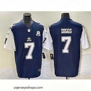 Breathtaking Men's Dallas Cowboys #7 Trevon Diggs Navy 2023 F.U.S.E. With 1960 Patch Vapor Limited Stitched Football Jersey