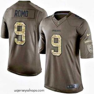 Stunning Mens Dallas Cowboys 9 Tony Romo Nike Green Salute To Service Limited Jersey