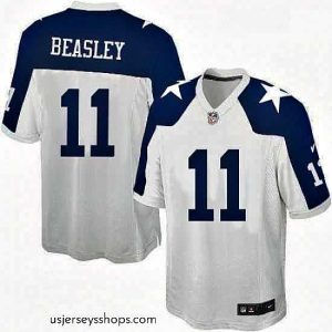 Magnificent Mens Nike Dallas Cowboys 11 Cole Beasley Game White Throwback Alternate NFL Jersey