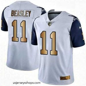 Alluring Mens Nike Dallas Cowboys 11 Cole Beasley Limited WhiteGold Rush NFL Jersey
