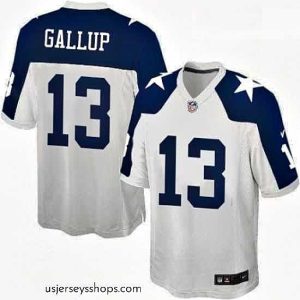 Glamorous Mens Nike Dallas Cowboys 13 Michael Gallup Game White Throwback Alternate NFL Jersey