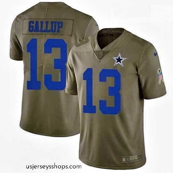 Captivating Mens Nike Dallas Cowboys 13 Michael Gallup Limited Olive 2017 Salute to Service NFL Jersey