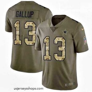 Alluring Mens Nike Dallas Cowboys 13 Michael Gallup Limited OliveCamo 2017 Salute to Service NFL Jersey