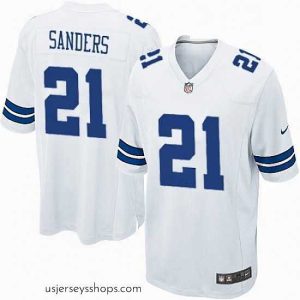 Stellar Mens Nike Dallas Cowboys 21 Deion Sanders Game White NFL Jersey