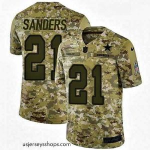 Stunning Mens Nike Dallas Cowboys 21 Deion Sanders Limited Camo 2018 Salute to Service NFL Jersey
