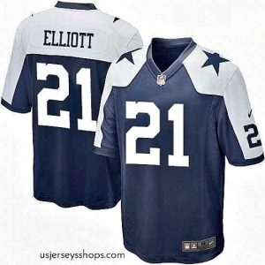 Captivating Mens Nike Dallas Cowboys 21 Ezekiel Elliott Game Navy Blue Throwback Alternate NFL Jersey