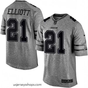 Exquisite Mens Nike Dallas Cowboys 21 Ezekiel Elliott Limited Gray Gridiron NFL Jersey