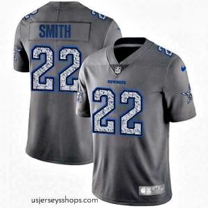 Glamorous Mens Nike Dallas Cowboys 22 Emmitt Smith Gray Static Vapor Untouchable Limited NFL Jersey