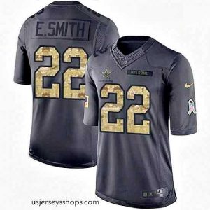 Alluring Mens Nike Dallas Cowboys 22 Emmitt Smith Limited Black 2016 Salute to Service NFL Jersey
