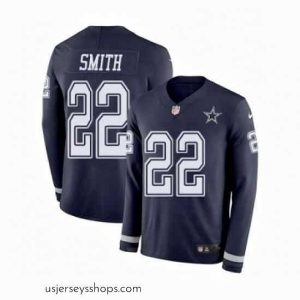 Alluring Mens Nike Dallas Cowboys 22 Emmitt Smith Limited Navy Blue Therma Long Sleeve NFL Jersey