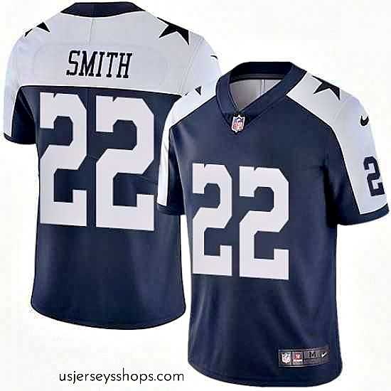 Alluring Mens Nike Dallas Cowboys 22 Emmitt Smith Navy Blue Throwback Alternate Vapor Untouchable Limited Player NFL Jersey