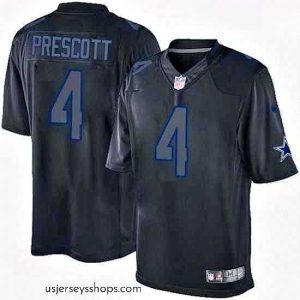 Glamorous Mens Nike Dallas Cowboys 4 Dak Prescott Limited Black Impact NFL Jersey