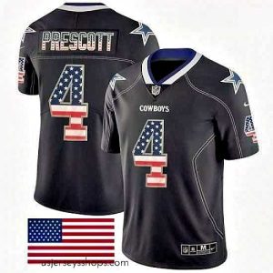 Magnificent Mens Nike Dallas Cowboys 4 Dak Prescott Limited Black Rush USA Flag NFL Jersey