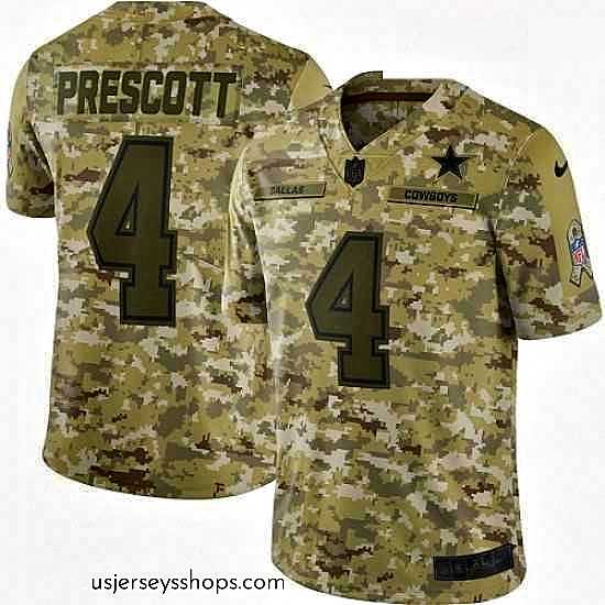Magnificent Mens Nike Dallas Cowboys 4 Dak Prescott Limited Camo 2018 Salute to Service NFL Jersey