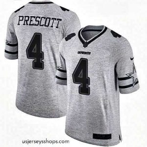 Glamorous Mens Nike Dallas Cowboys 4 Dak Prescott Limited Gray Gridiron II NFL Jersey