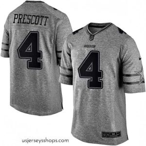 Glamorous Mens Nike Dallas Cowboys 4 Dak Prescott Limited Gray Gridiron NFL Jersey
