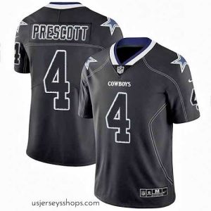 Alluring Mens Nike Dallas Cowboys 4 Dak Prescott Limited Lights Out Black Rush NFL Jersey