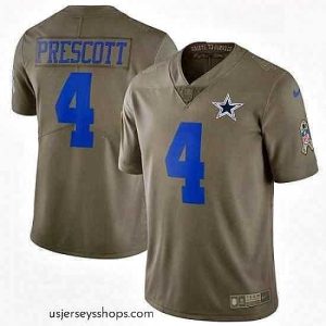 Magnificent Mens Nike Dallas Cowboys 4 Dak Prescott Limited Olive 2017 Salute to Service NFL Jersey