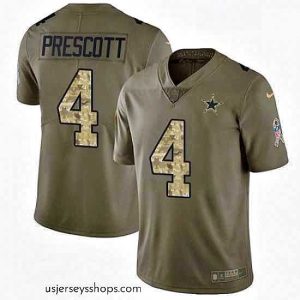Magnificent Mens Nike Dallas Cowboys 4 Dak Prescott Limited OliveCamo 2017 Salute to Service NFL Jersey