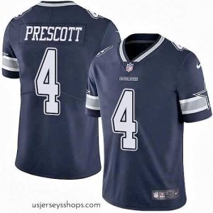 Captivating Mens Nike Dallas Cowboys 4 Dak Prescott Navy Blue Team Color Vapor Untouchable Limited Player NFL Jersey