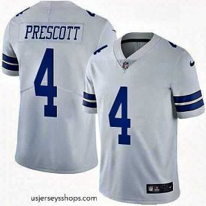 Stunning Mens Nike Dallas Cowboys 4 Dak Prescott White Vapor Untouchable Limited Player NFL Jersey