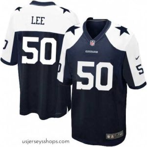Stunning Mens Nike Dallas Cowboys 50 Sean Lee Game Navy Blue Throwback Alternate NFL Jersey